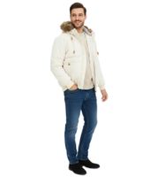 Men's Functional Jacket with Fur Hood, Blouson-Style Outdoor Jacket 967556 Beige