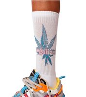 MARY JANE BERLIN Tennis Socks Cotton Socks with Logo Lettering or LEGALIZED 2406-4-SO White