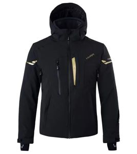 HYRA Milano Herren Ski-Jacke 3M THINSULATE wasserfeste Schnee-Jacke mit Kapuze HMG1001 01 Schwarz 