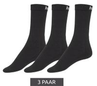 3 pairs of hummel Basic Sport Socks with brand lettering, cotton socks, everyday socks 205603 in white or black