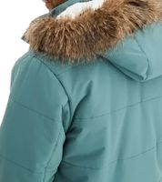 Herren Funktionsjacke mit Fellkapuze nachhaltiger gesteppter Parka Outdoor-Jacke mit abnehmbarer Kapuze 948068 Graugrün