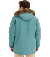 Herren Funktionsjacke mit Fellkapuze nachhaltiger gesteppter Parka Outdoor-Jacke mit abnehmbarer Kapuze 948068 Graugrün