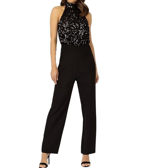 APART Damen Jumpsuit modischer Sommer-Einteiler Urlaubs-Outfit 53701 Schwarz