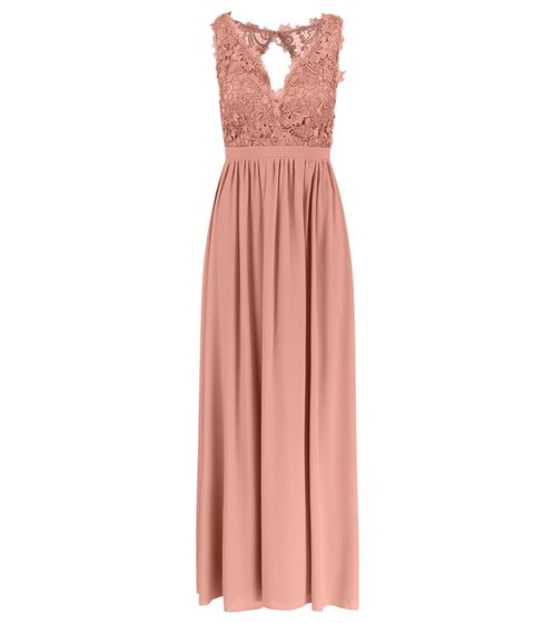 APART Damen Chffion-Kleid Hochzeit-Kleid elegantes Abend-Kleid Midi-Kleid 74190 Altrosa