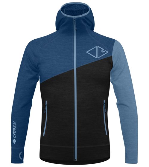 Crazy Men's Hooded Sweater Made of Technical High Performance 3D Fabric Outdoor Sweater Hiking Hoodie S24026036U-00 94 Blue/Light Blue