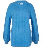 Women's Oversized Cable Knit Sweater, Wide-Fit Winter Sweater, 962801 Blue