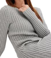 Soft women's midi dress, basic knit dress, long-sleeved dress, 971307 gray