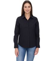ELEVATE Hamell Long-Sleeve Shirt, Simple Women's Poplin Blouse, Light Blue, Black