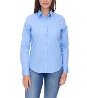 ELEVATE Hamell Long-Sleeve Shirt, Simple Women's Poplin Blouse, Light Blue, Black