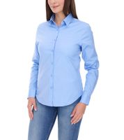 ELEVATE Hamell Long-Sleeve Shirt, Simple Women's Poplin Blouse, Light Blue, Black
