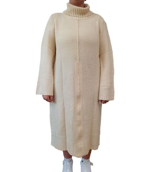 Women's Turtleneck Sweater Dress, Long Knit Sweater 975022 Beige