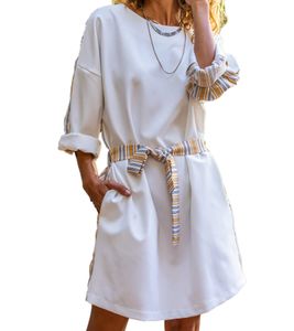 Robe d'été décontractée Aniston pour femme avec imprimé floral, mini-robe à manches longues, 81651920, noir/jaune/bleu