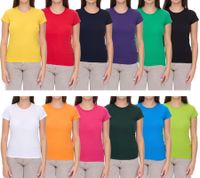 T-shirt femme WORXWEAR à la mode, col rond, manches courtes, 180 g/m², bleu, noir, blanc, jaune, orange, vert, violet, rose, rouge
