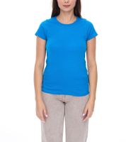 WORXWEAR Women's T-Shirt: Fashionable round-neck 180gsm short-sleeved shirt in blue, black, white, yellow, orange, green, purple, pink, and red