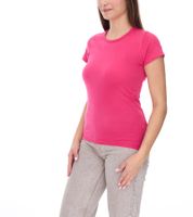 WORXWEAR Women's T-Shirt: Fashionable round-neck 180gsm short-sleeved shirt in blue, black, white, yellow, orange, green, purple, pink, and red
