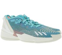 adidas D.O.N. Numero 4 Scarpe da basket Donovan Mitchell Style, scarpe da interno sostenibili con suola Bounce HR0718 Turchese/Bianco/Blu