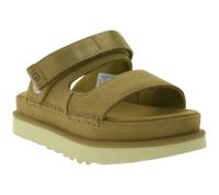 UGG Australia Goldenstar Slide Women's Sustainable Genuine Leather Shoes with EVA Sole Platform Sandal with Velcro Fastening 1167399 in Beige or Brown
