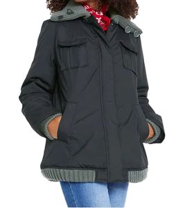 Women's Winter Jacket with Knit Details, Stylish Outdoor Jacket 955517 Black