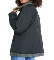 Chaqueta de invierno para mujer con detalles de punto, elegante chaqueta para exteriores 955517 Negra
