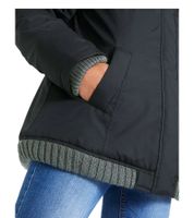 Chaqueta de invierno para mujer con detalles de punto, elegante chaqueta para exteriores 955517 Negra