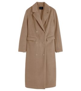 Cappotto sostenibile da donna, cappotto elegante per tutti i giorni, cappotto base in look lana 924537 Marrone