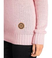 Suéter de punto para mujer con cuello alto y cordón en patrón de ochos, suéter de algodón, suéter informal 962955 rosa Suéter de punto para mujer con cuello alto y cordón en patrón de ochos, suéter de algodón, suéter informal 962955 rosa