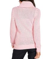 Suéter de punto para mujer con cuello alto y cordón en patrón de ochos, suéter de algodón, suéter informal 962955 rosa Suéter de punto para mujer con cuello alto y cordón en patrón de ochos, suéter de algodón, suéter informal 962955 rosa