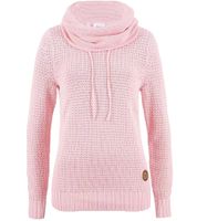 Suéter de punto para mujer con cuello alto y cordón en patrón de ochos, suéter de algodón, suéter informal 962955 rosa Suéter de punto para mujer con cuello alto y cordón en patrón de ochos, suéter de algodón, suéter informal 962955 rosa