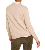 Damen Strick-Pullover mit Rundhals-Ausschnitt Alltags-Pullover Sweater 909761 Beige