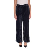 Women's Velvet Trousers, Sustainable Fabric Trousers, Ankle-Length Casual Trousers 931114 Black