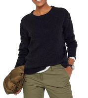 Damen Strick-Pullover mit Rundhals-Ausschnitt Alltags-Pullover Sweater 911927 Blau