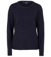 Damen Strick-Pullover mit Rundhals-Ausschnitt Alltags-Pullover Sweater 911927 Blau