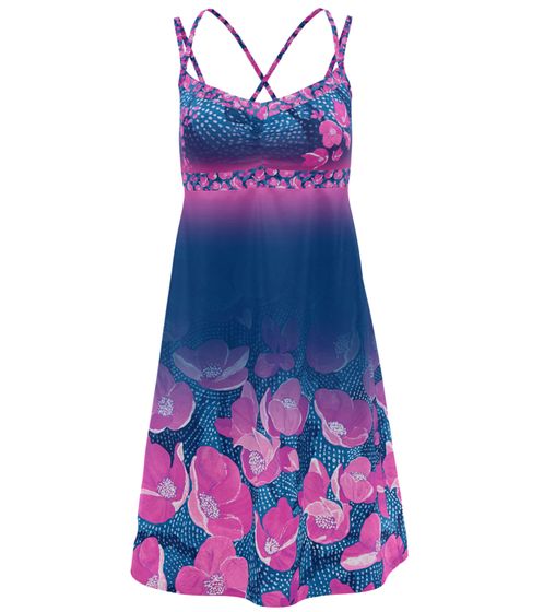 Crazy Women's Summer Dress with Floral Print, Sleeveless Mini Dress S24156023D-00 Blue/Pink