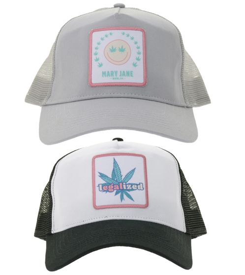 Beechfield Trucker Cap, Cotton Cap, Baseball Cap with "LEGALIZED" Embroidery, Black/White or "MARY JANE BERLIN" Gray