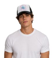 Gorra de camionero Beechfield de algodón con bordado "LEGALIZED" en blanco y negro o "MARY JANE BERLIN" en gris.