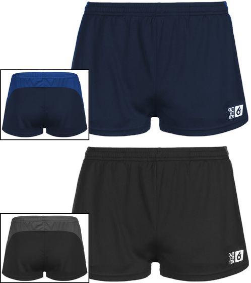 Outfitter OCEAN FABRICS pantaloncini da fitness per donna pantaloni sportivi sostenibili Tahi Training OUT-W-1025-OTW in blu navy/blu o nero/grigio