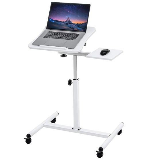 Tatkraft Laptop-Tisch höhenverstellbarer Arbeits-Tisch mit Mausablage Bett-Tisch 45x40cm 15708 Weiß
