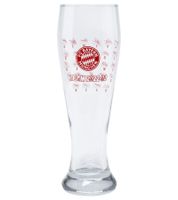 FC Bayern Munich Team 2022/23 Beer Glass – Official Collector's Edition 640ml Wheat Beer Glass 31324 Transparent/Red