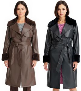 Damen Lederimitat-Mantel mit Teddyfell Kragen Kunstlammfell-Jacke Frühlings-Mantel 914589 Braun oder 957801 Schwarz Damen Lederimitat-Mantel mit Teddyfell Kragen Kunstlammfell-Jacke Frühlings-Mantel 914589 Braun oder 957801 Schwarz