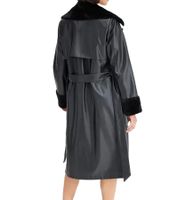 Abrigo de piel sintética para mujer con cuello de peluche, chaqueta de piel de cordero sintética, abrigo de primavera 914589 marrón o 957801 negro