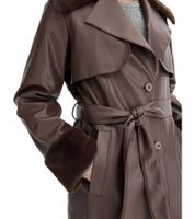 Women's Faux Leather Coat with Teddy Fleece Collar, Faux Sheepskin Jacket, Autumn Coat 914589 Brown or 957801 Black Women's Faux Leather Coat with Teddy Fleece Collar, Faux Sheepskin Jacket, Autumn Coat 914589 Brown or 957801 Black