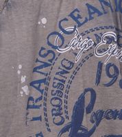 T-shirt homme avec imprimé frappant sur le devant, chemise en coton, chemise col rond R-15045 anthracite