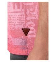 T-shirt homme avec imprimé all-over effet usé. Chemise en coton. Chemise col rond. R-15295 Corail.