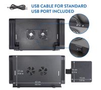 Mesa para portátil WonderWorker con altura ajustable, soporte plegable para tableta y mesa de cama con o sin 2 ventiladores USB, 42 x 27 cm / 45 x 28,5 cm (7-17"), color negro