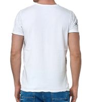 T-shirt homme, chemise polyvalente en coton, col rond R-15264 blanc