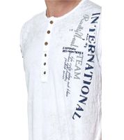 T-shirt homme, chemise polyvalente en coton, col rond R-15264 blanc