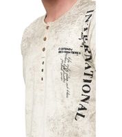 T-shirt da uomo con stampa laterale, maglietta in cotone, maglietta alla moda a maniche corte R-15243 Marrone