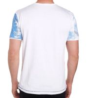 T-shirt homme en coton à imprimé strass, élégant, manches courtes, blanc, R-15163