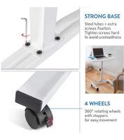 Tatkraft Laptop-Tisch höhenverstellbarer Arbeits-Tisch 360 Grad drehbare Räder Bett-Tisch Vanessa 40x45cm in Schwarz und Weiß oder Salute 60x40cm in Braun und Weiß