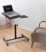 Tatkraft Laptop-Tisch höhenverstellbarer Arbeits-Tisch 360 Grad drehbare Räder Bett-Tisch Vanessa 40x45cm in Schwarz und Weiß oder Salute 60x40cm in Braun und Weiß